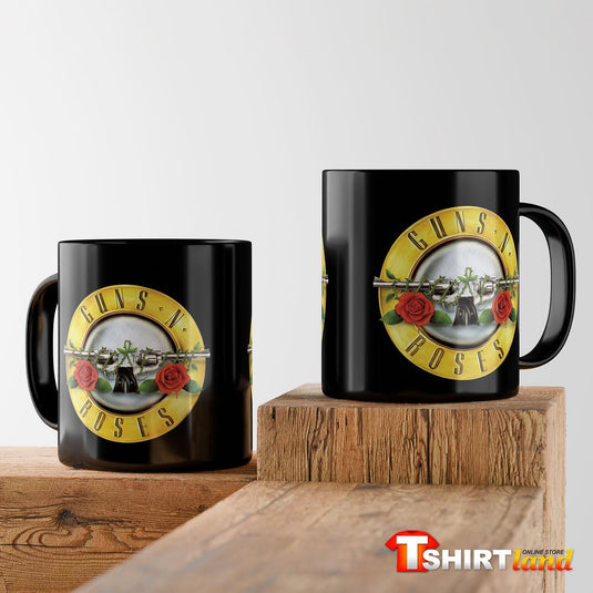 Cană ceramică neagră cu logo Guns'N'Roses