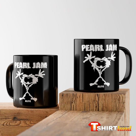 Cană neagră din ceramică Pearl Jam Alive