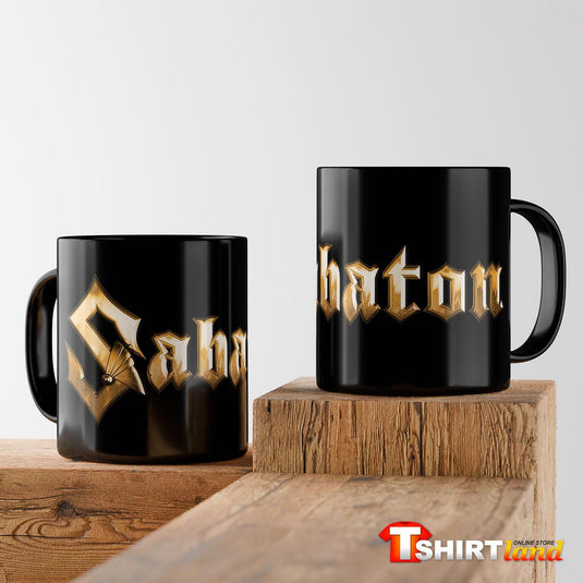 Cană ceramică neagră Sabaton