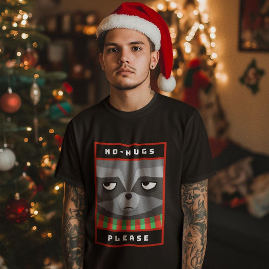 Тениска Christmas Рaccoon No-Hug Please CHR_48