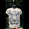 Tricou 3D Tigru Alb