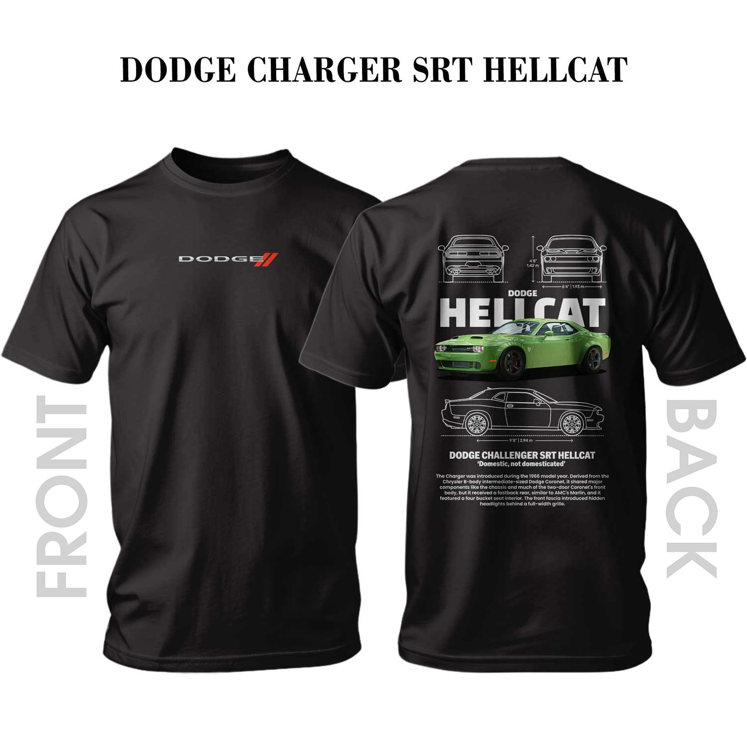 DODGE CHARGER SRT HELLCAT T-shirt