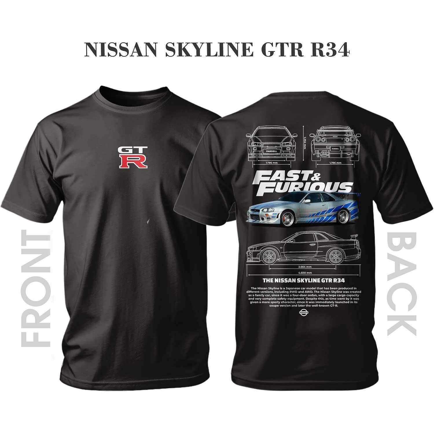 Тениска THE Nissan SKYLINE GTR R34 FAST & FURIOUS