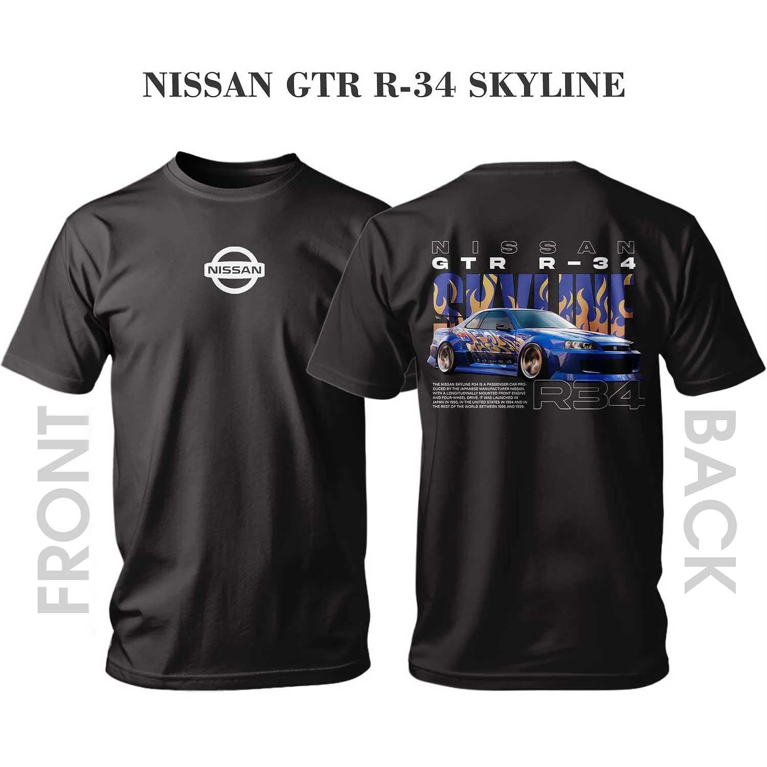 Тениска BLUE FLAME NISSAN SKYLINE GTR R-34
