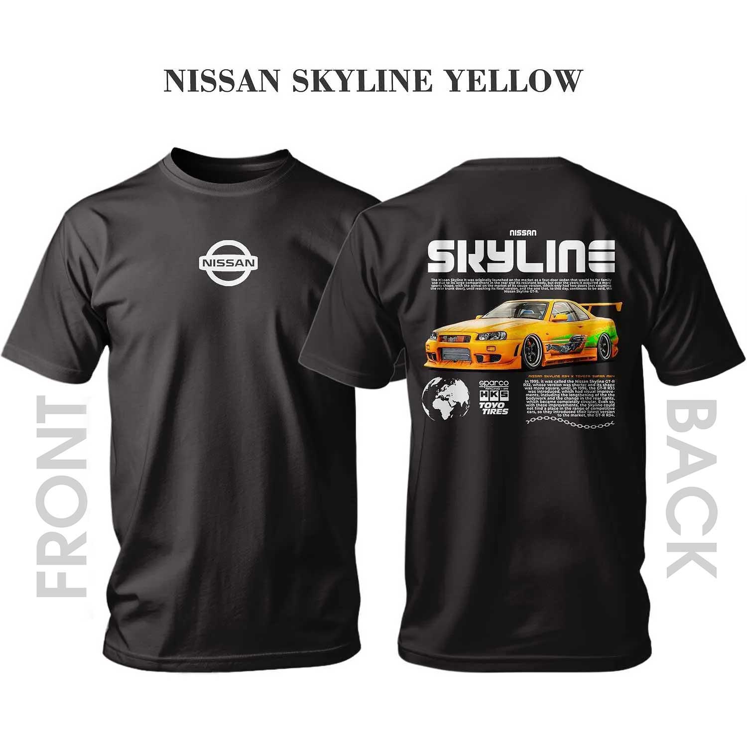 Тениска YELLOW NISSAN SKYLINE R34