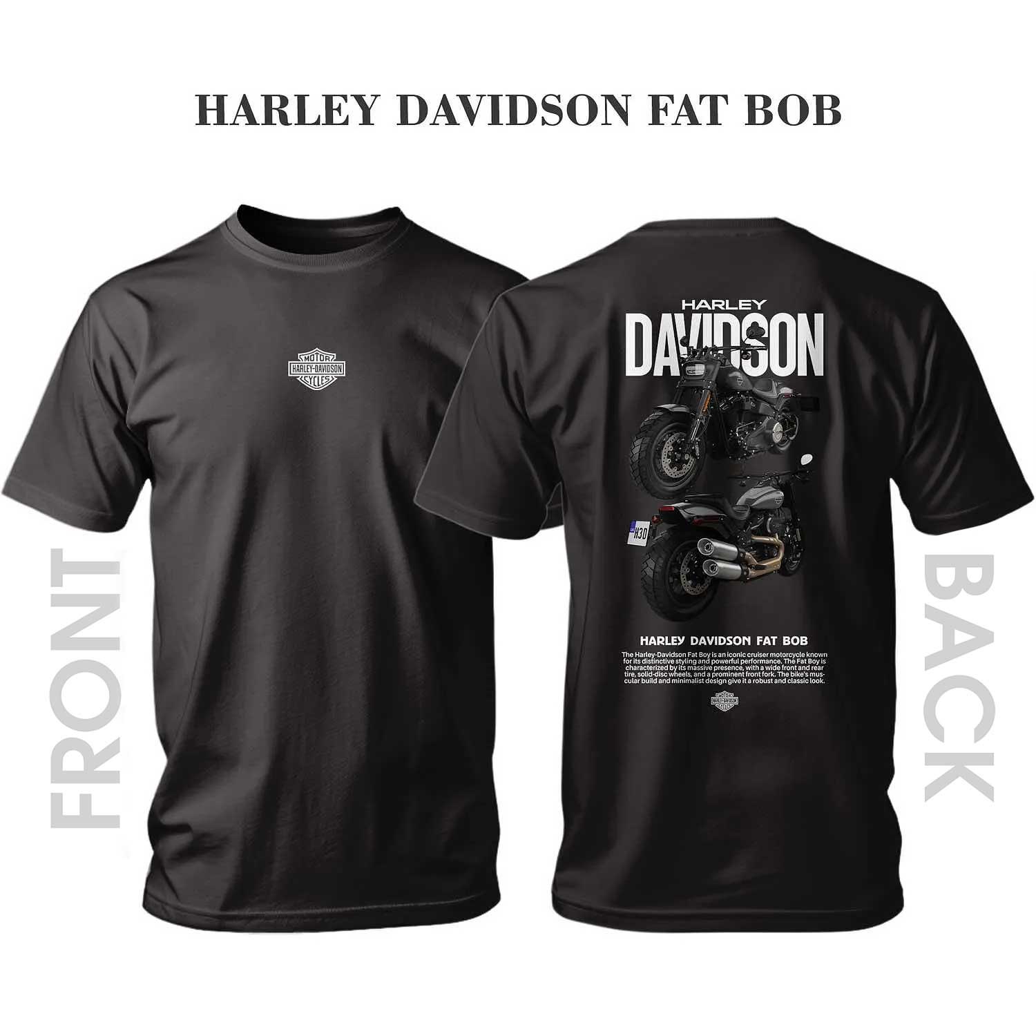 T-shirt BLACK HARLEY DAVIDSON FAT BOB