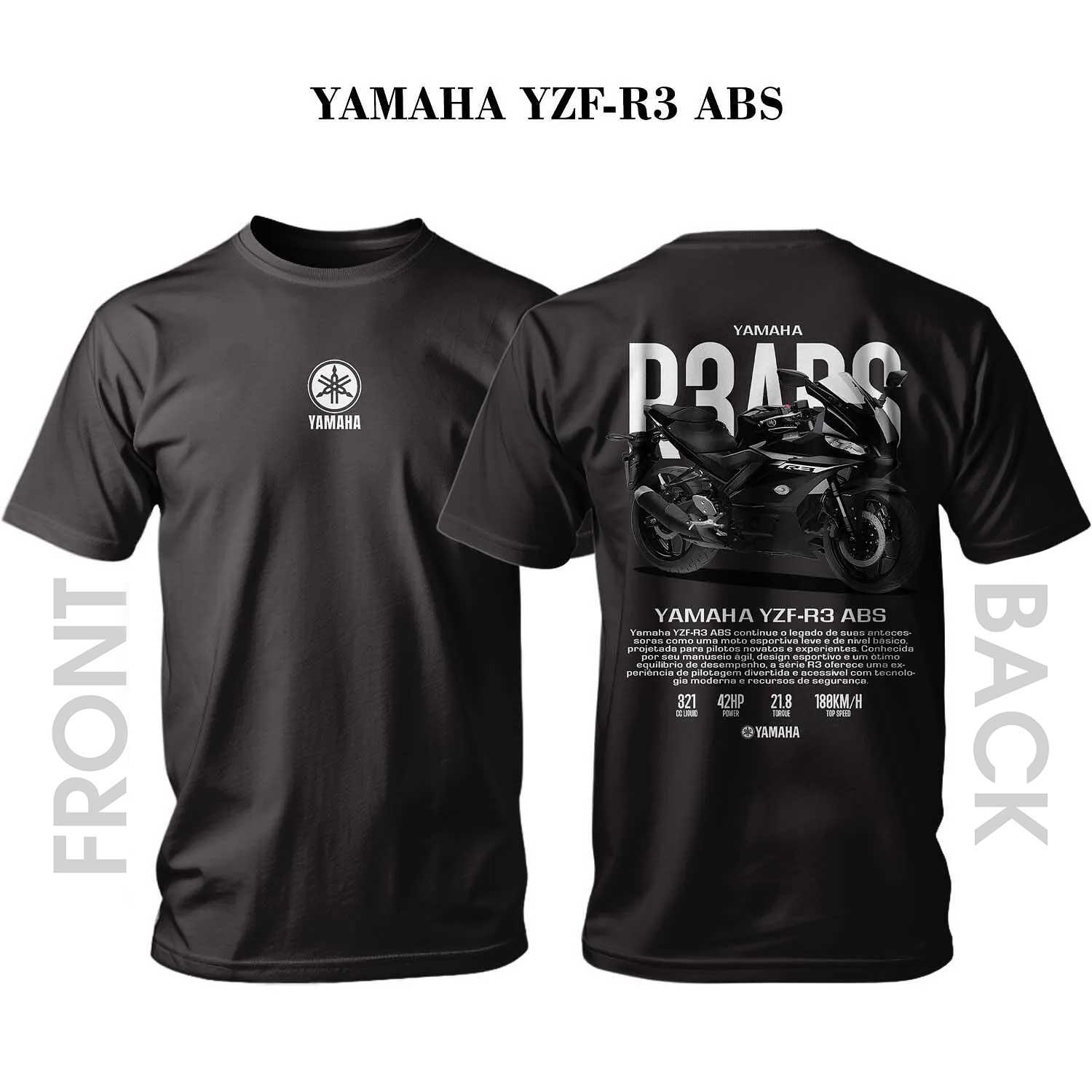 T-shirt Black YAMAHA YZF-R3 ABS