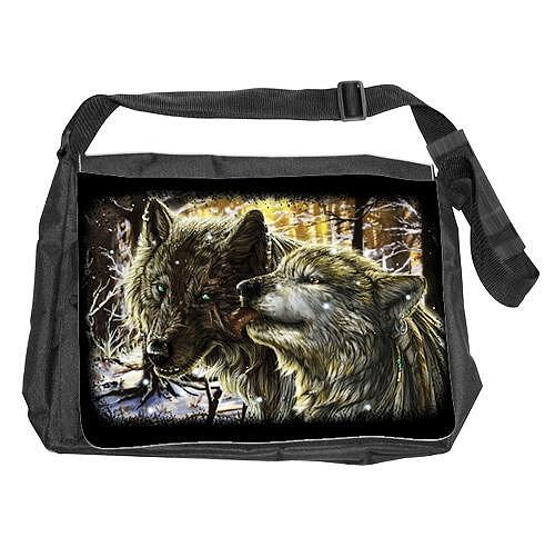 Shoulder Bag Wild Wolves in the Snow