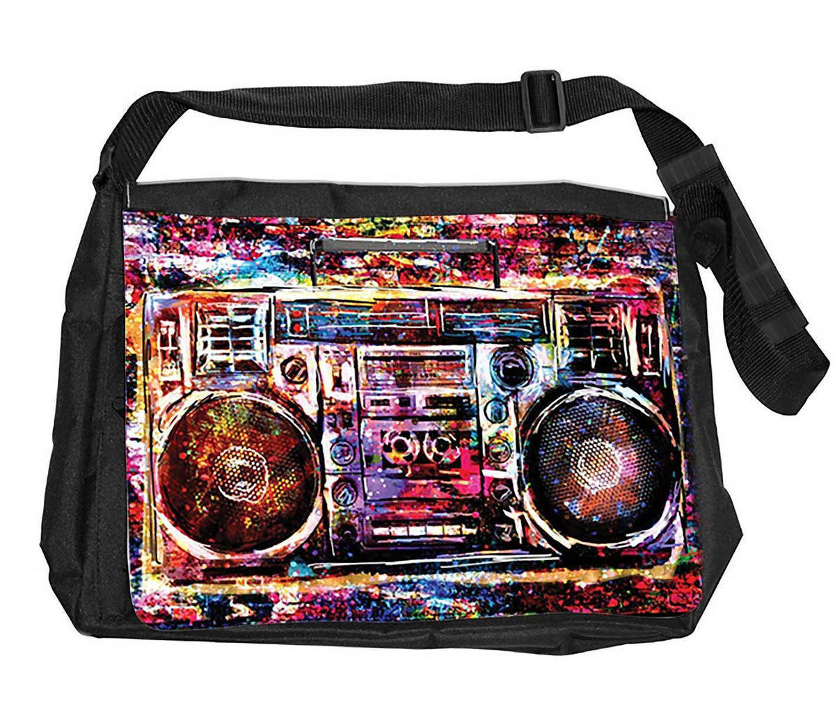 Shoulder Bag Vintage Art Cassette Player - Multicolor Drawing