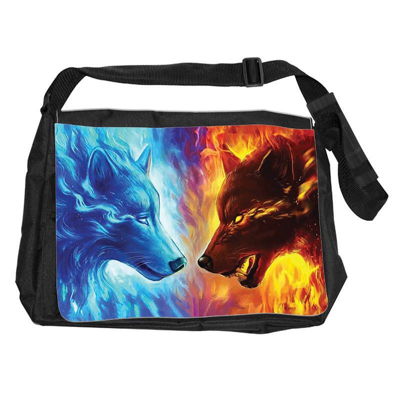 Wild Life Fire & Ice Wolves Shoulder Bag