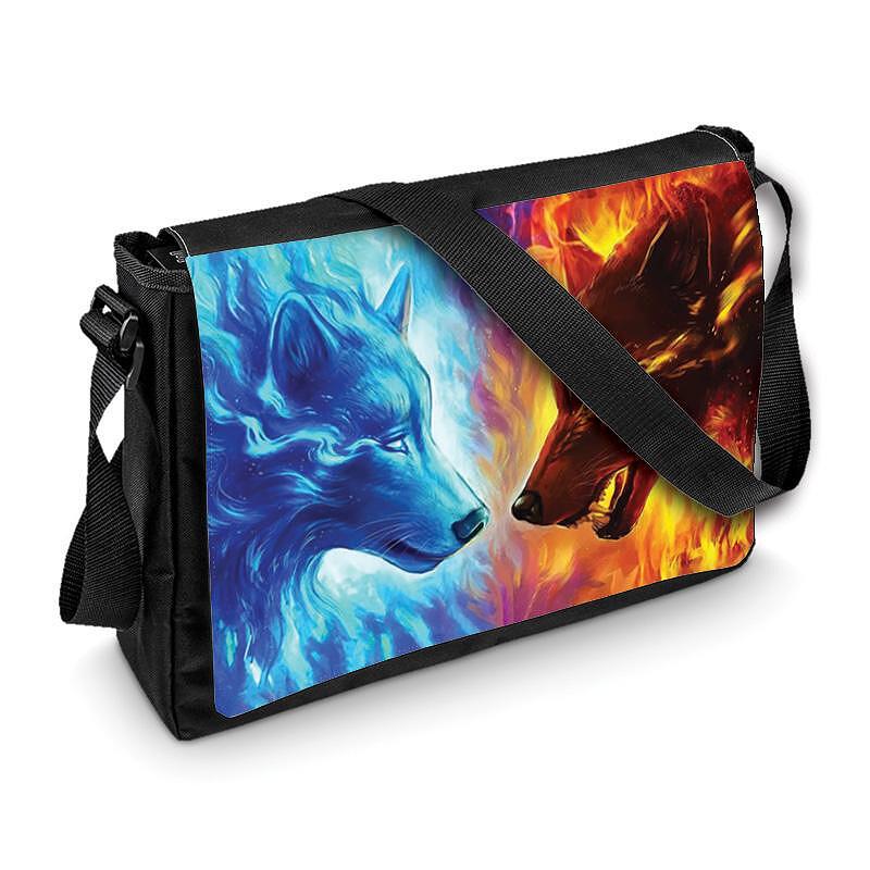 Wild Life Fire & Ice Wolves Shoulder Bag