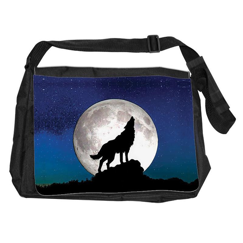 Shoulder Bag Wild Life Howling Wolf Full Moon