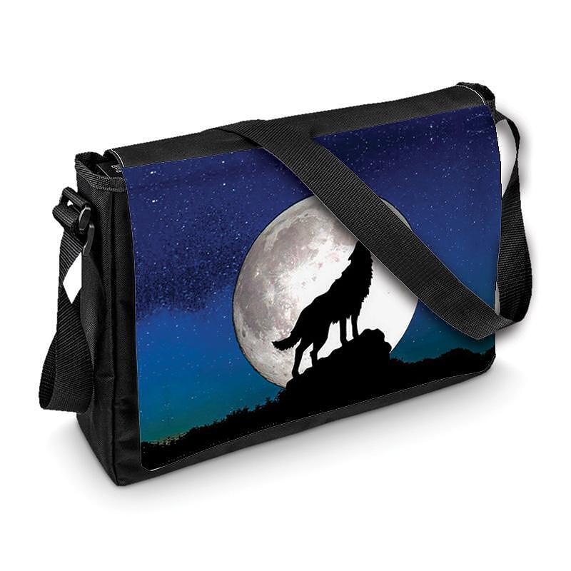 Shoulder Bag Wild Life Howling Wolf Full Moon