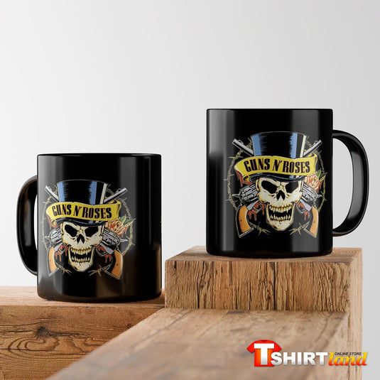 Черна керамична чаша Guns'N'Roses Skull