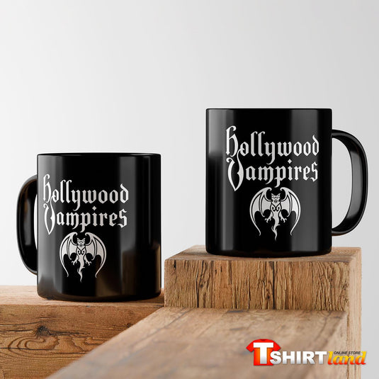 Черна керамична чаша Hollywood Vampires