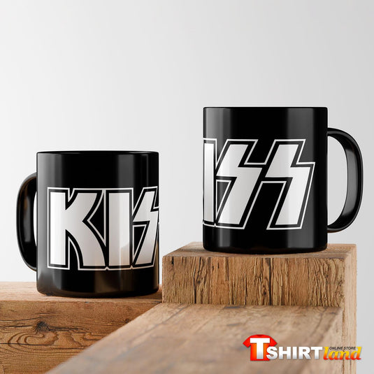 Черна керамична чаша Kiss