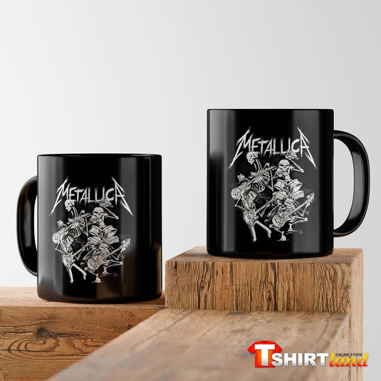 Черна керамична чаша Metallica Skeletons