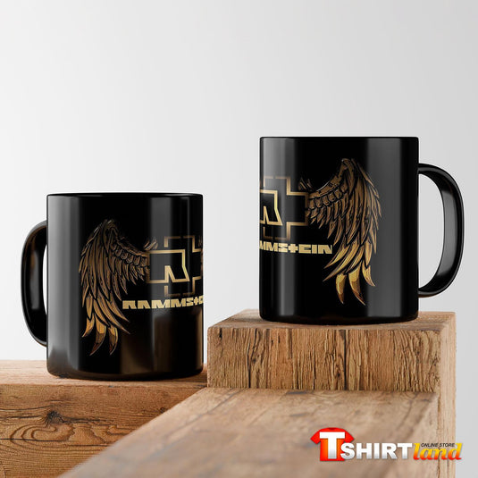 Черна керамична чаша Rammstein Wings