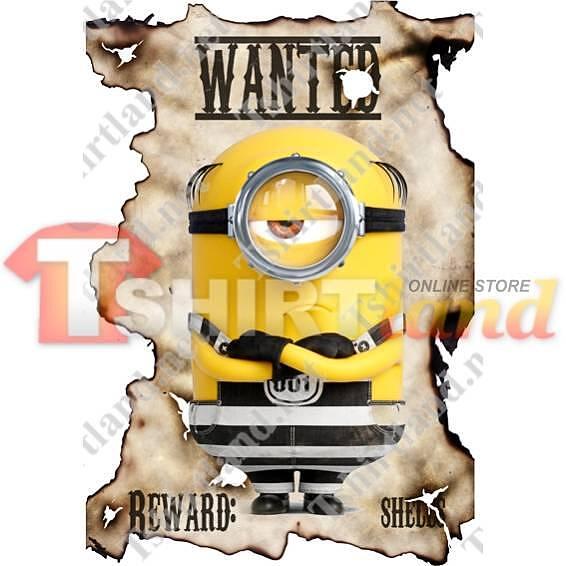 Тениска "Minions" - F56 - Плакат WANTED