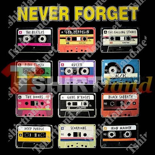 Тениска "Never Forget - Аудио Касети"