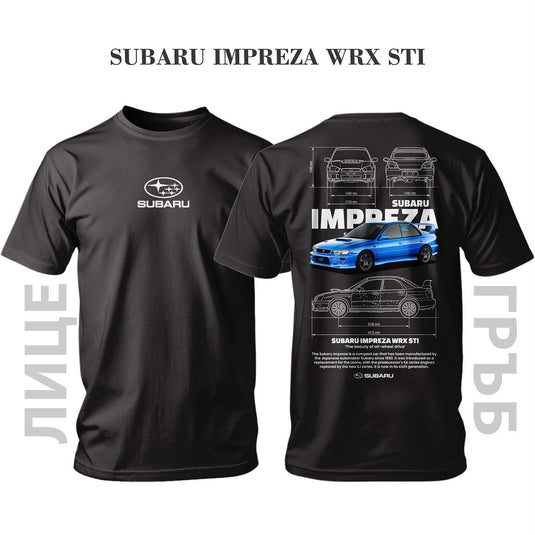 Тениска BLUE SUBARU IMPREZA WRX STI