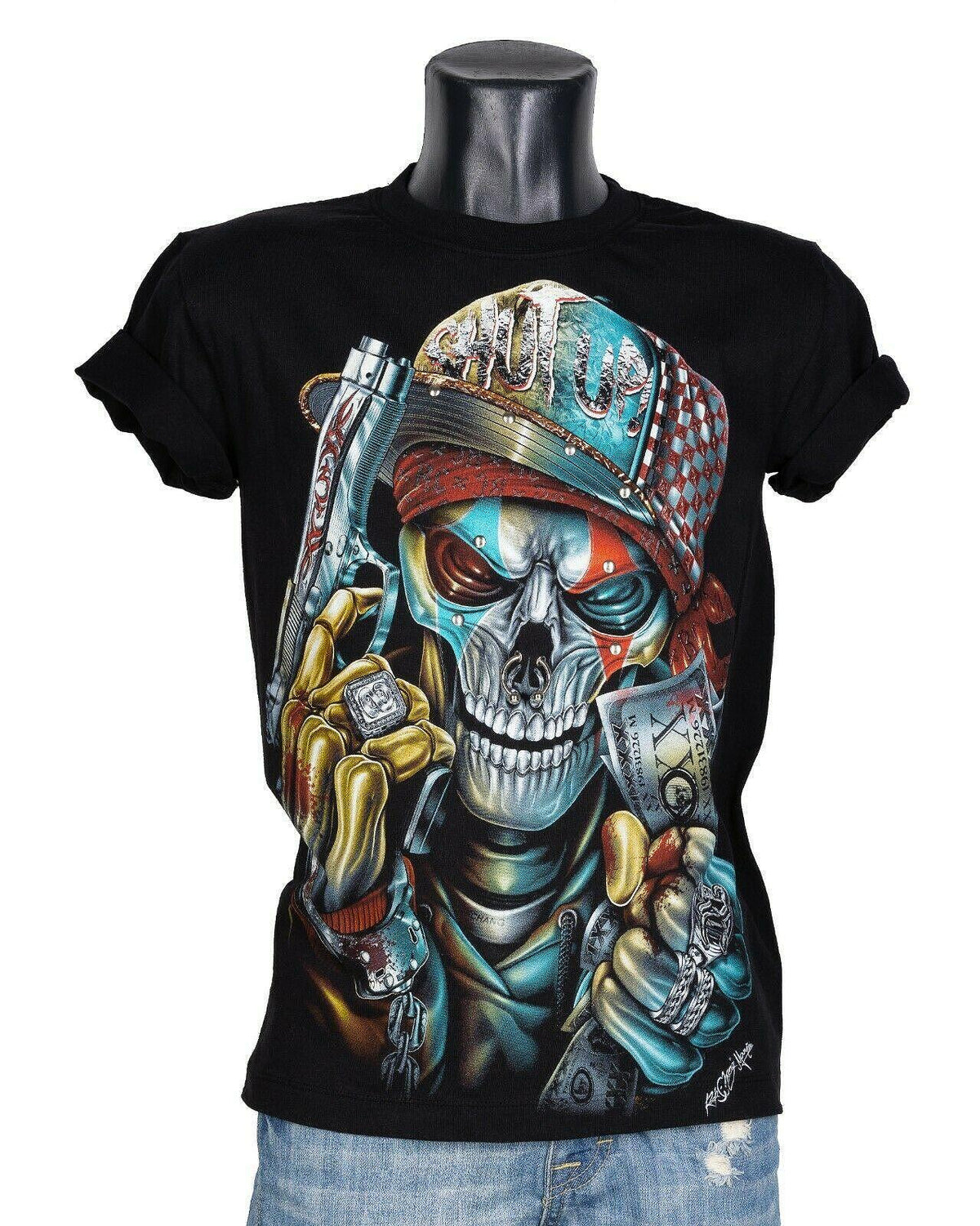 T-Shirt Crazy Bad Skeleton 3D-144