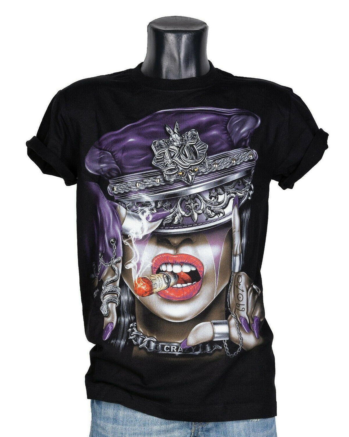 T-shirt Crazy Smoking Girl 3D-124
