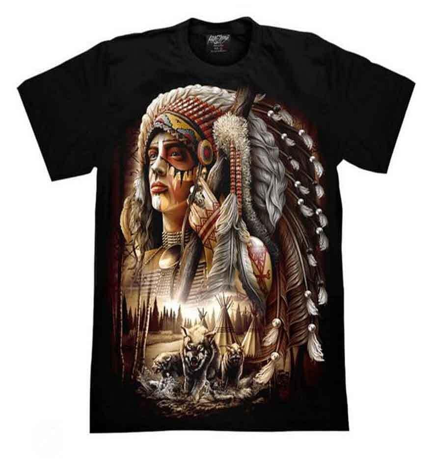 T-shirt Indian King of Wolves 3D-141