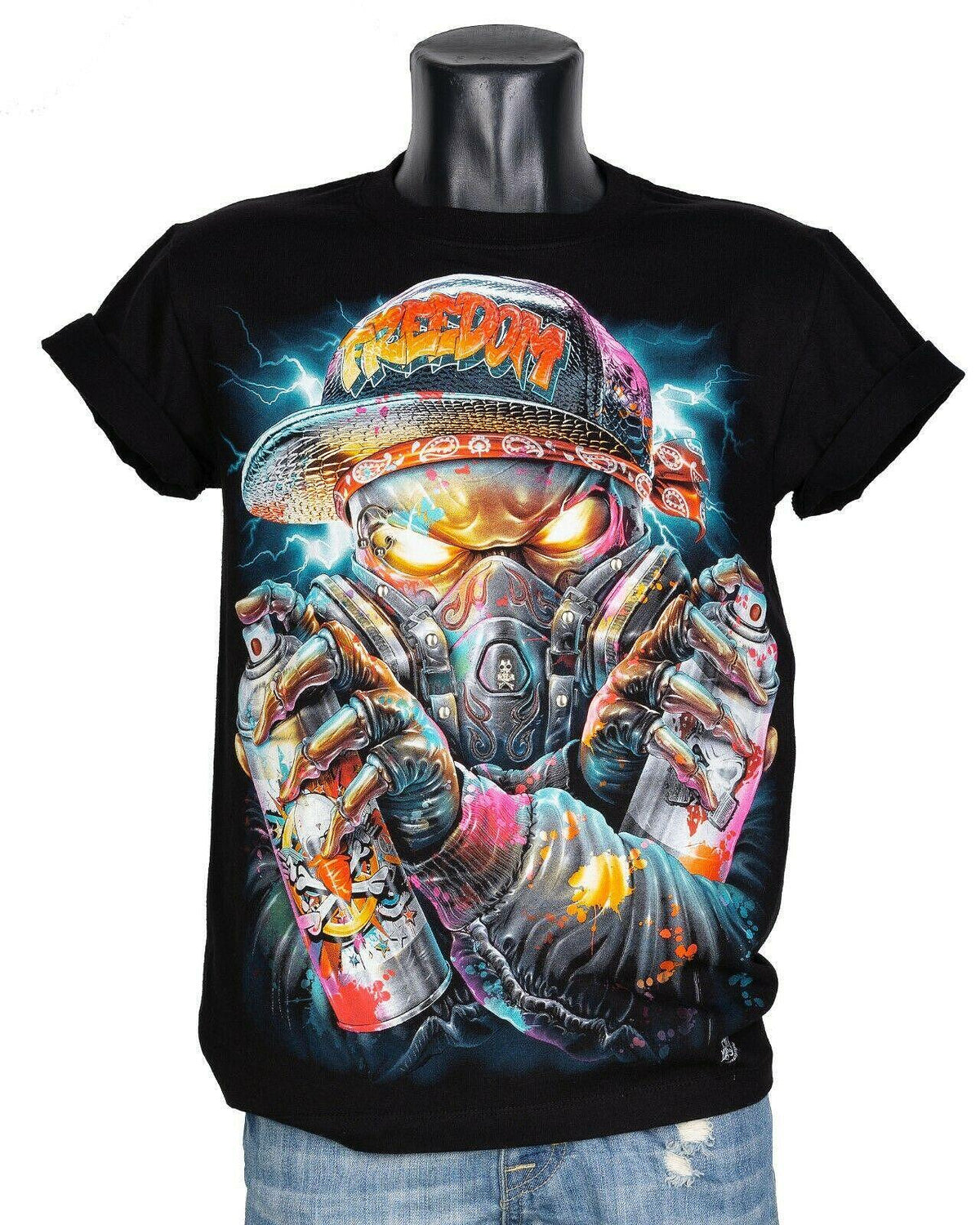 T-shirt Freedom Spraying Skeleton 4D-20