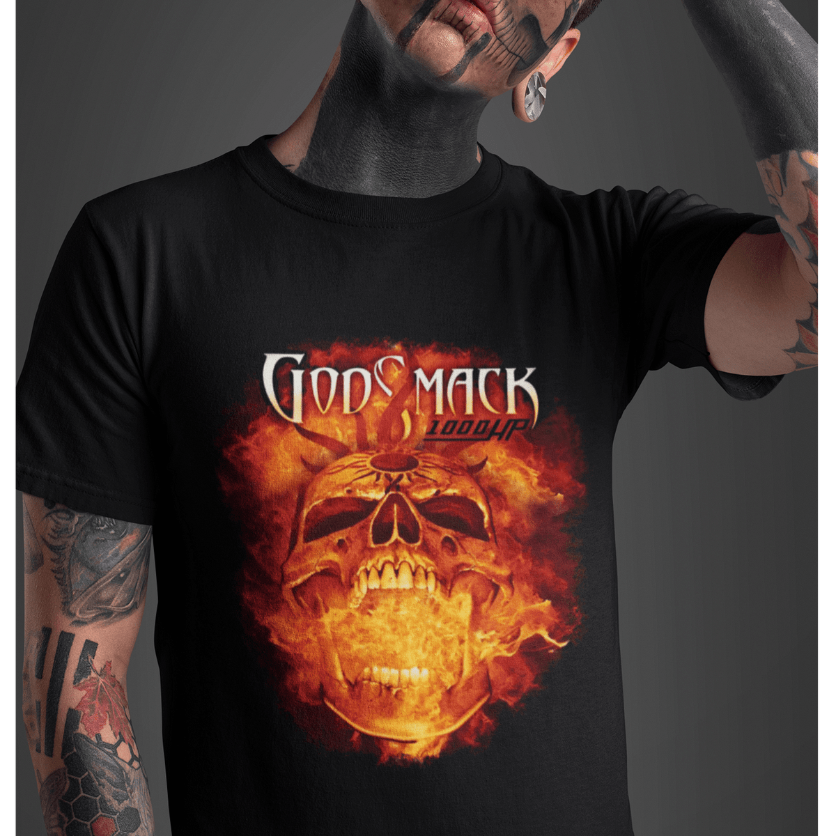 T-shirt Godsmack 1000 HP Burning Skull