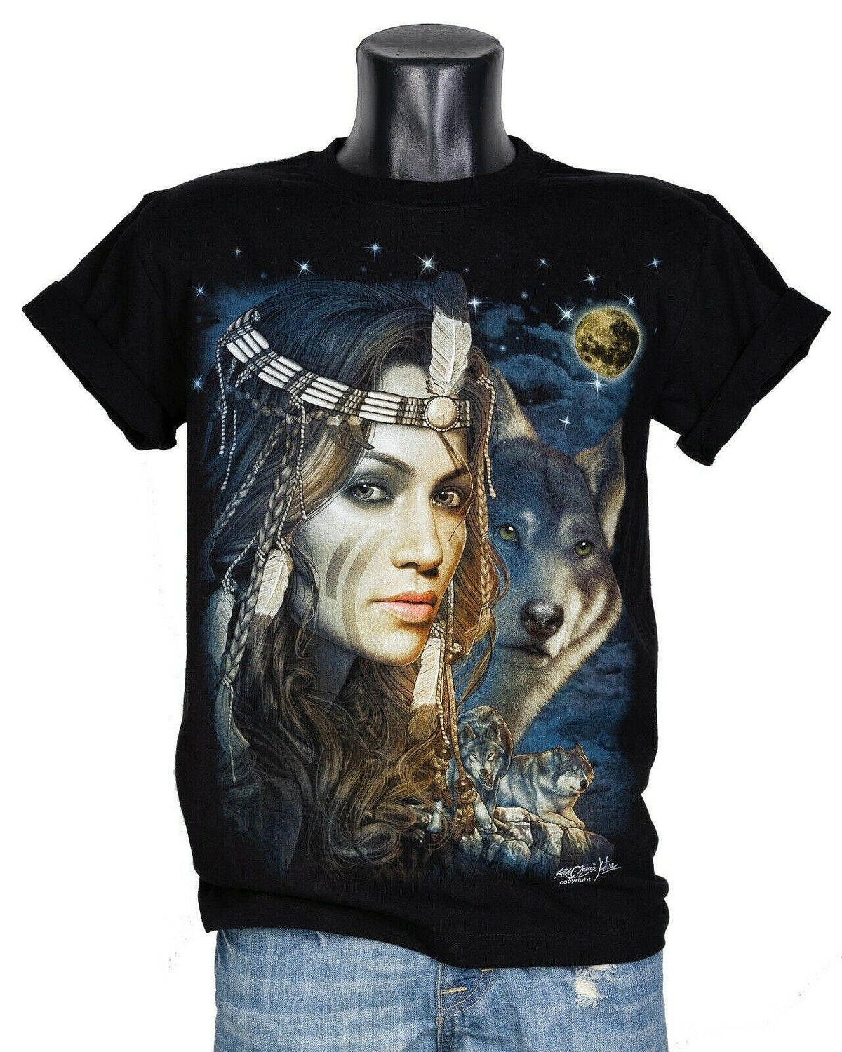 T-shirt Indian Queen of Wolves GR-501
