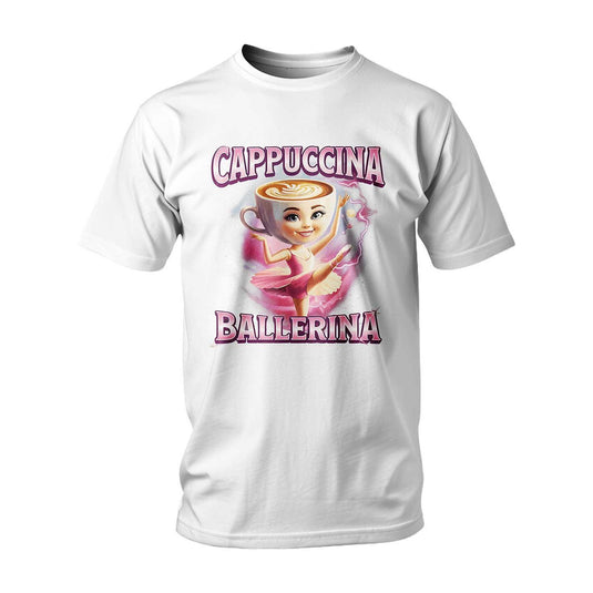 Тениска ITALIAN BRAINROT CAPPUCCINA BALLERINA PINK FLAME