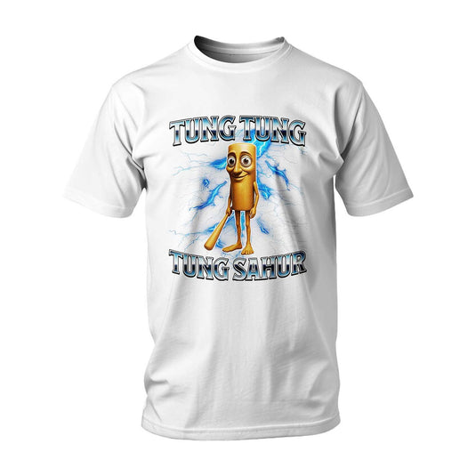 Тениска ITALIAN BRAINROT TUNG TUNG SAHUR BLUE LIGHTING