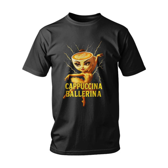 Тениска ITALIAN BRAINROT CAPPUCCINA BALLERINA YELLOW LIGHTS