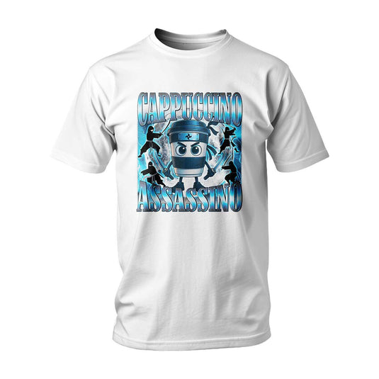 Тениска ITALIAN BRAINROT CAPPUCCINO ASSASSINO BLUE
