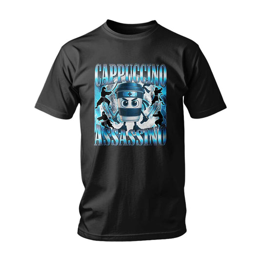 Тениска ITALIAN BRAINROT CAPPUCCINO ASSASSINO BLUE