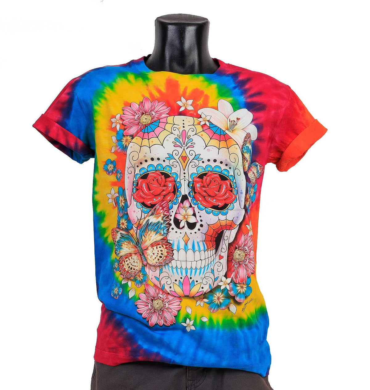 Flowered Art Skull T-shirt GD-20