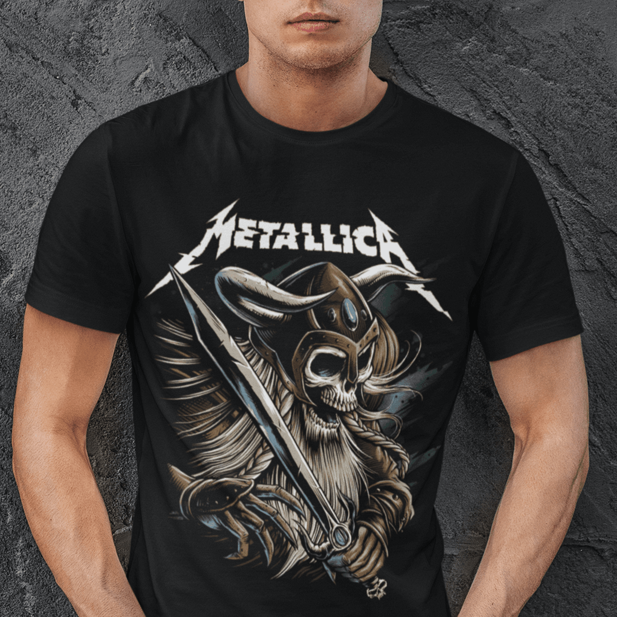 Тениска Metallica - Skeleton Viking with Sword