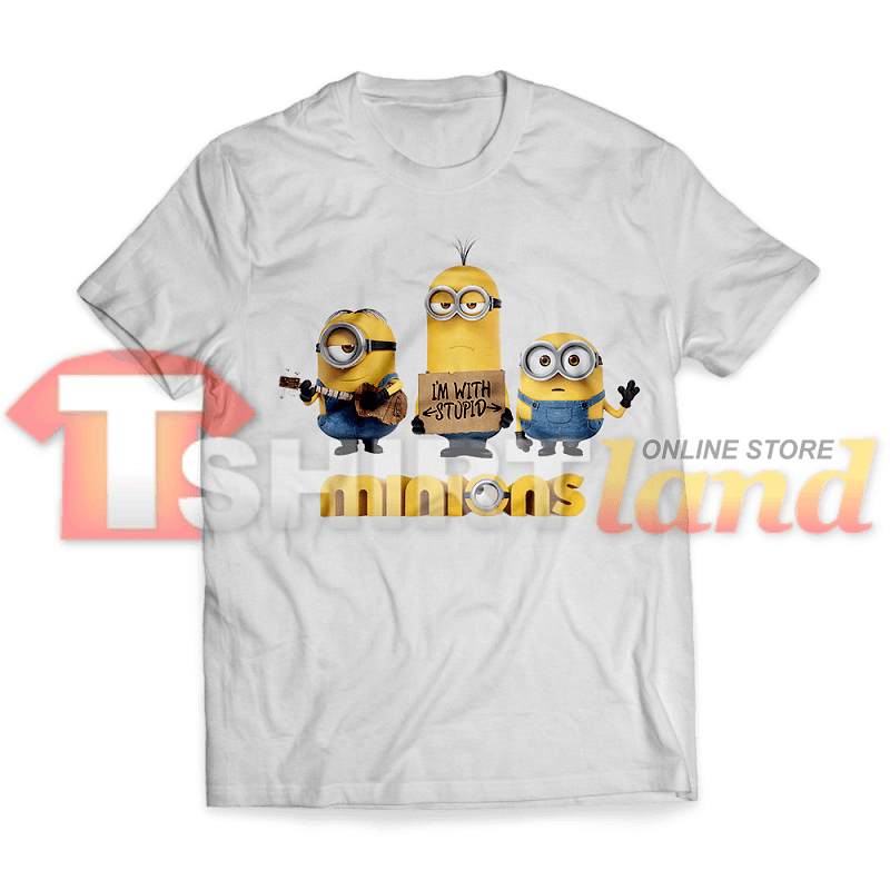 T-shirt Minions I'm with Stupid