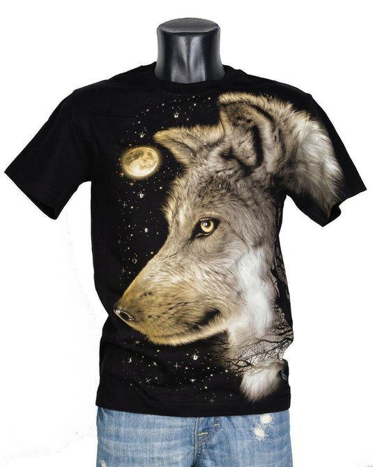 Тениска Night Moon Wolf 3D-128