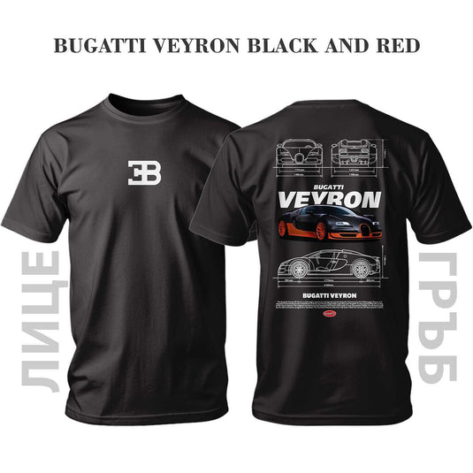 Тениска BUGATTI VEYRON BLACK AND RED
