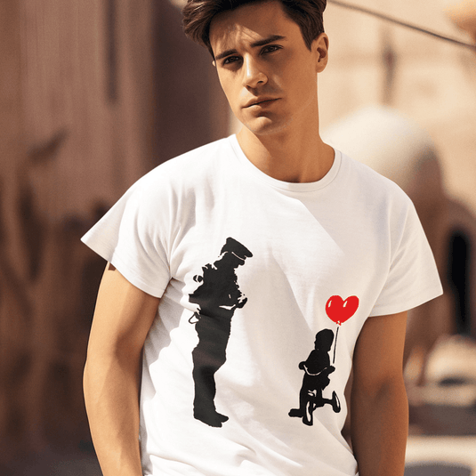 T-shirt Policeman With Child On Bike