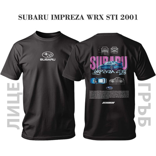 Тениска BLUE SUBARU IMPREZA STI