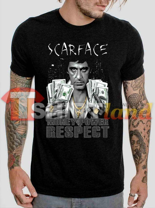 Тениска Scarface - Money Power Respect