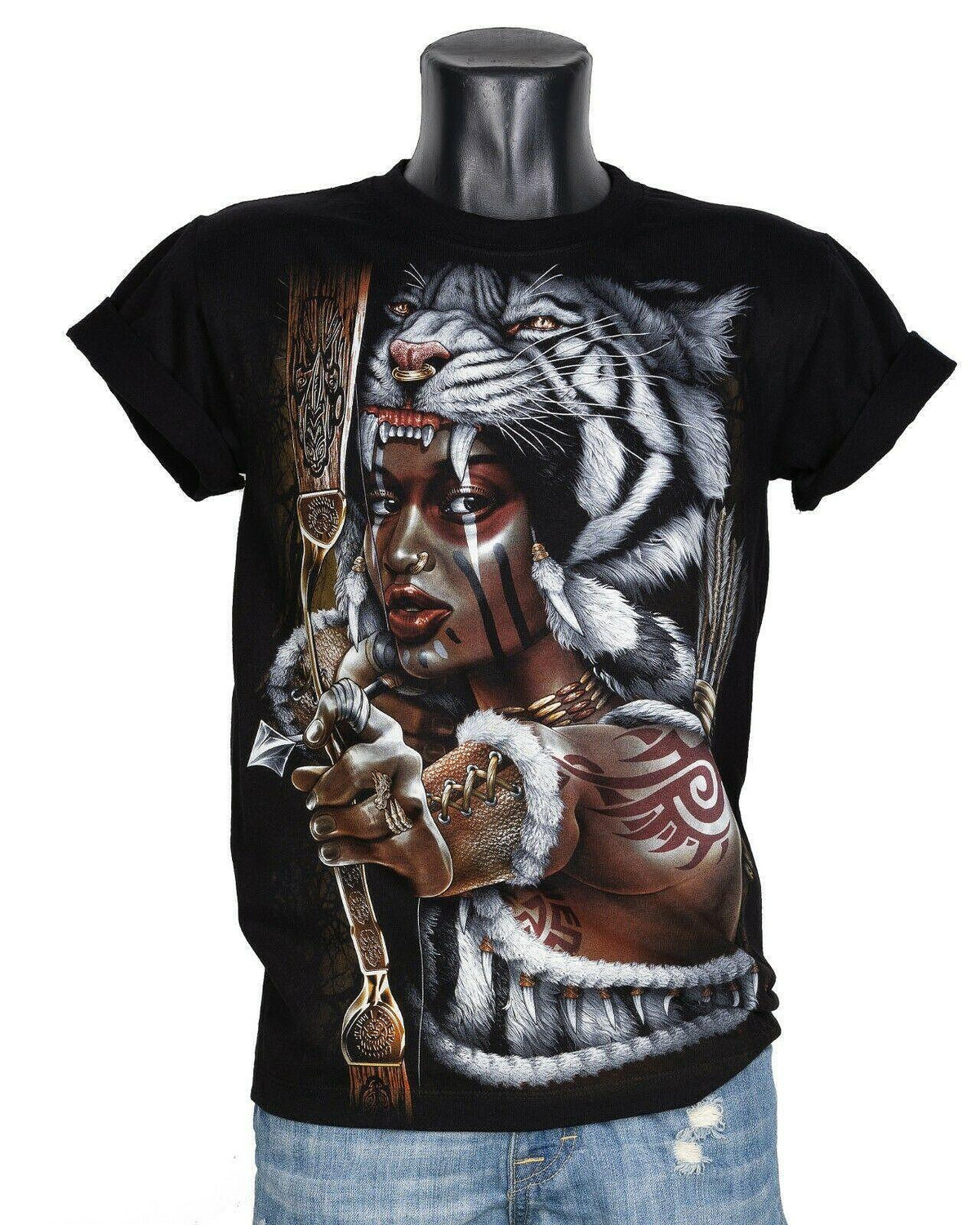 T-shirt Sexy Indian Girl Warrior with Bow GR-712
