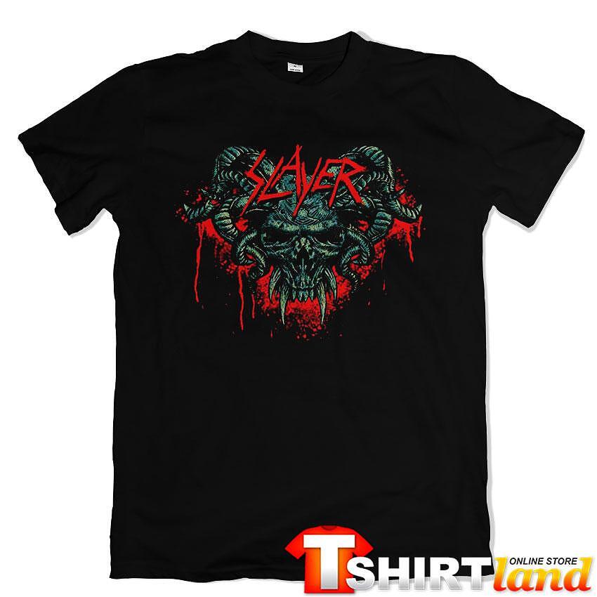 Тениска Slayer Skull Horns Blood
