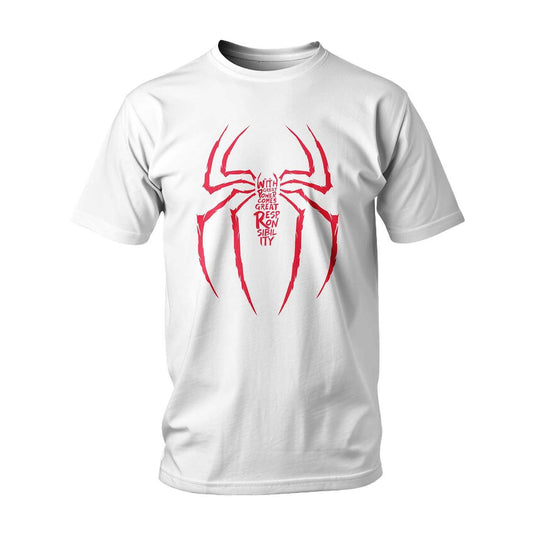Тениска Spider-man Spider With Great Power Comes Great