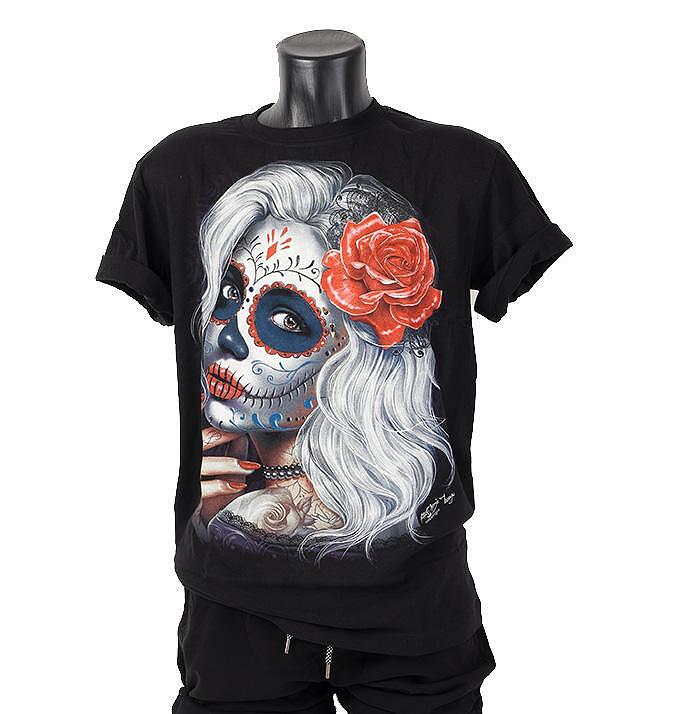 T-shirt White Skull Girl 3D-151